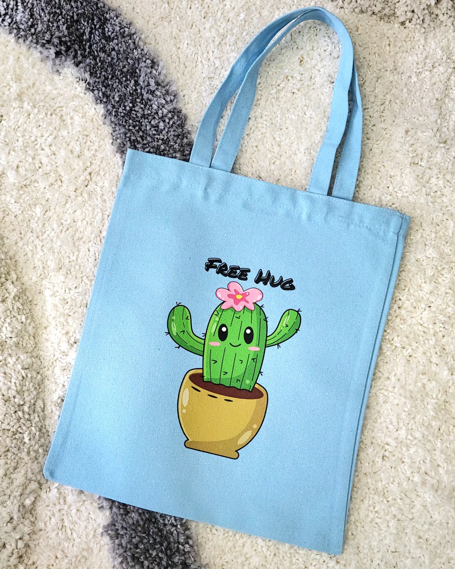 Free Hug Cactus Canvas Tote view 2
