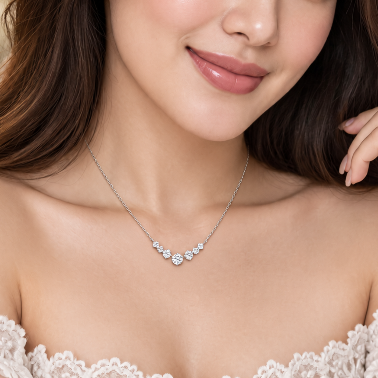 Crystal Curve Necklace view 2