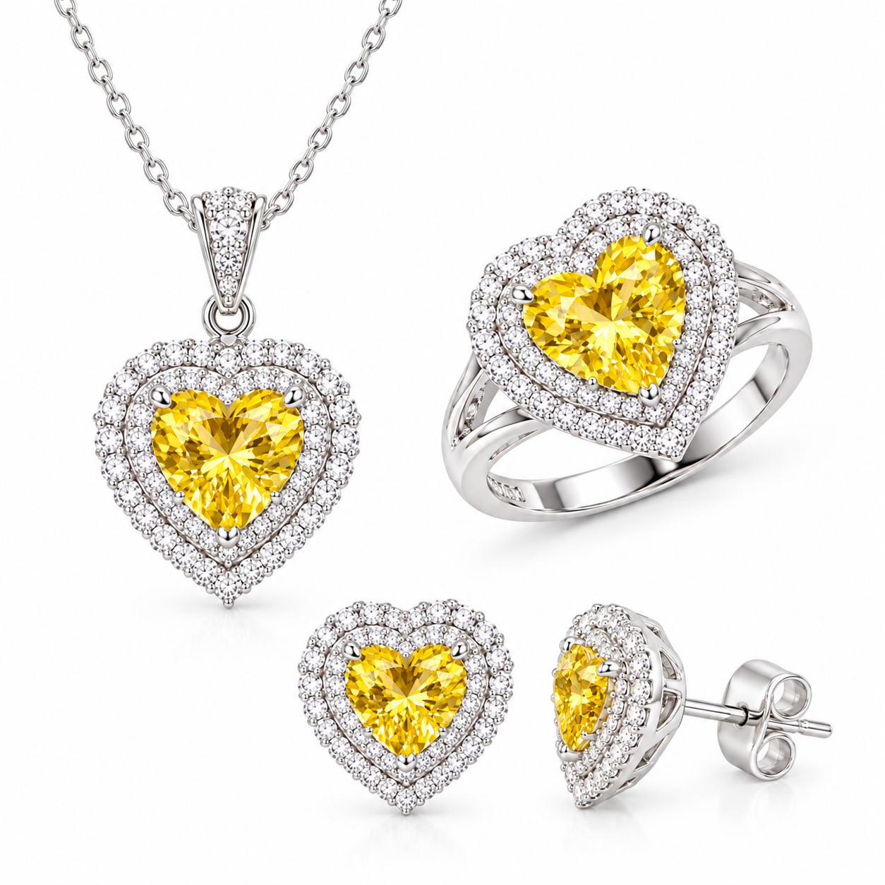 Yellow Heart Halo Set