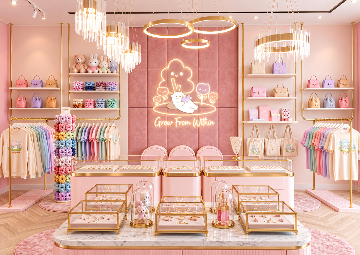 Pastel pink Sweet Art Collection luxury boutique
