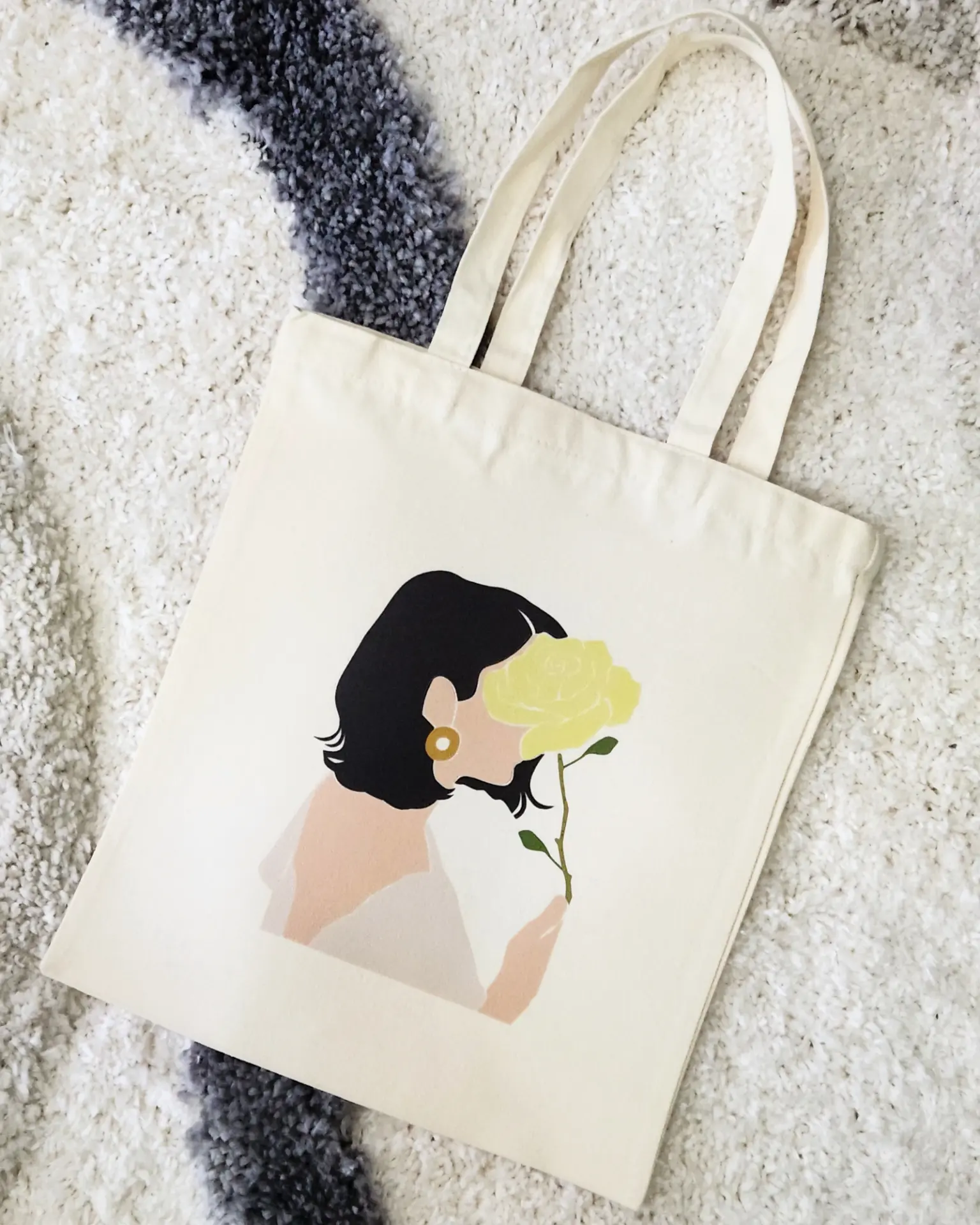 Rose Muse Canvas Tote