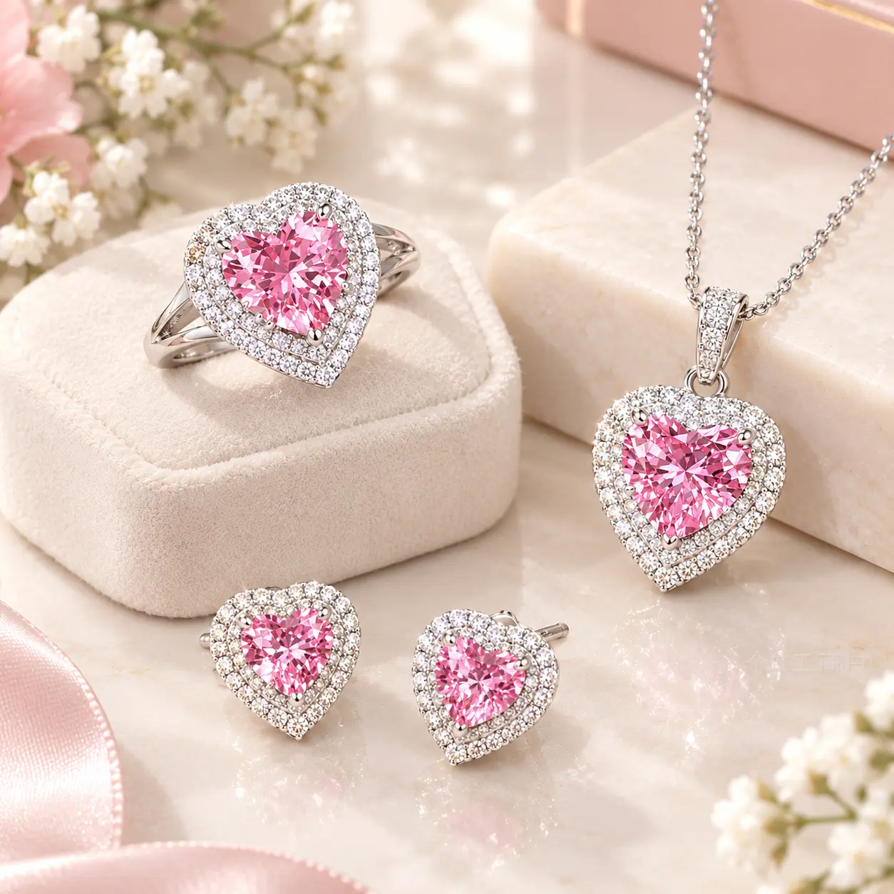 Pink Heart Halo Set view 2