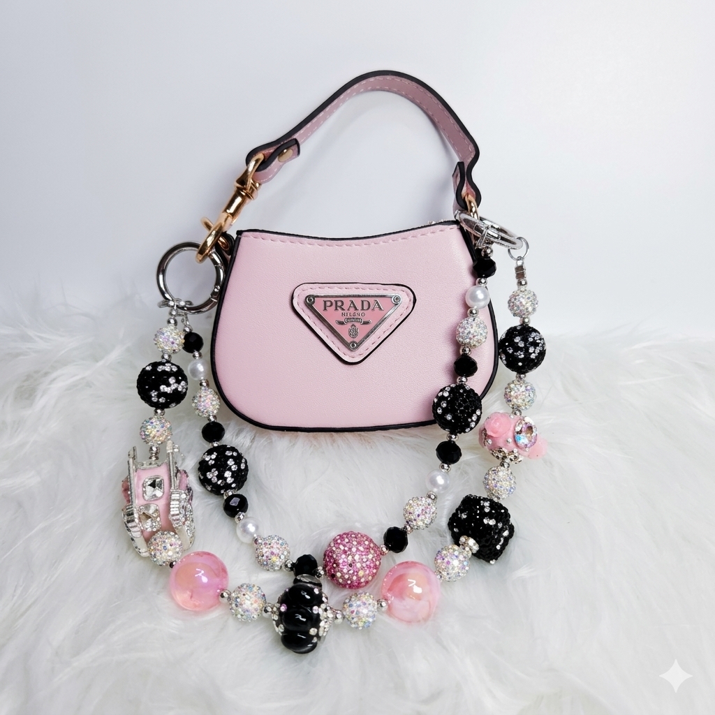 Blush Hobo Mini Bag & Charm Strap